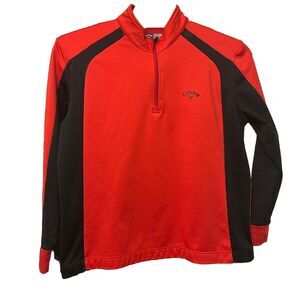 Callaway Golf Men's Quarter Zip Pullover Red Black Golf Size XXL‎